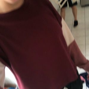 red white and pink sweater